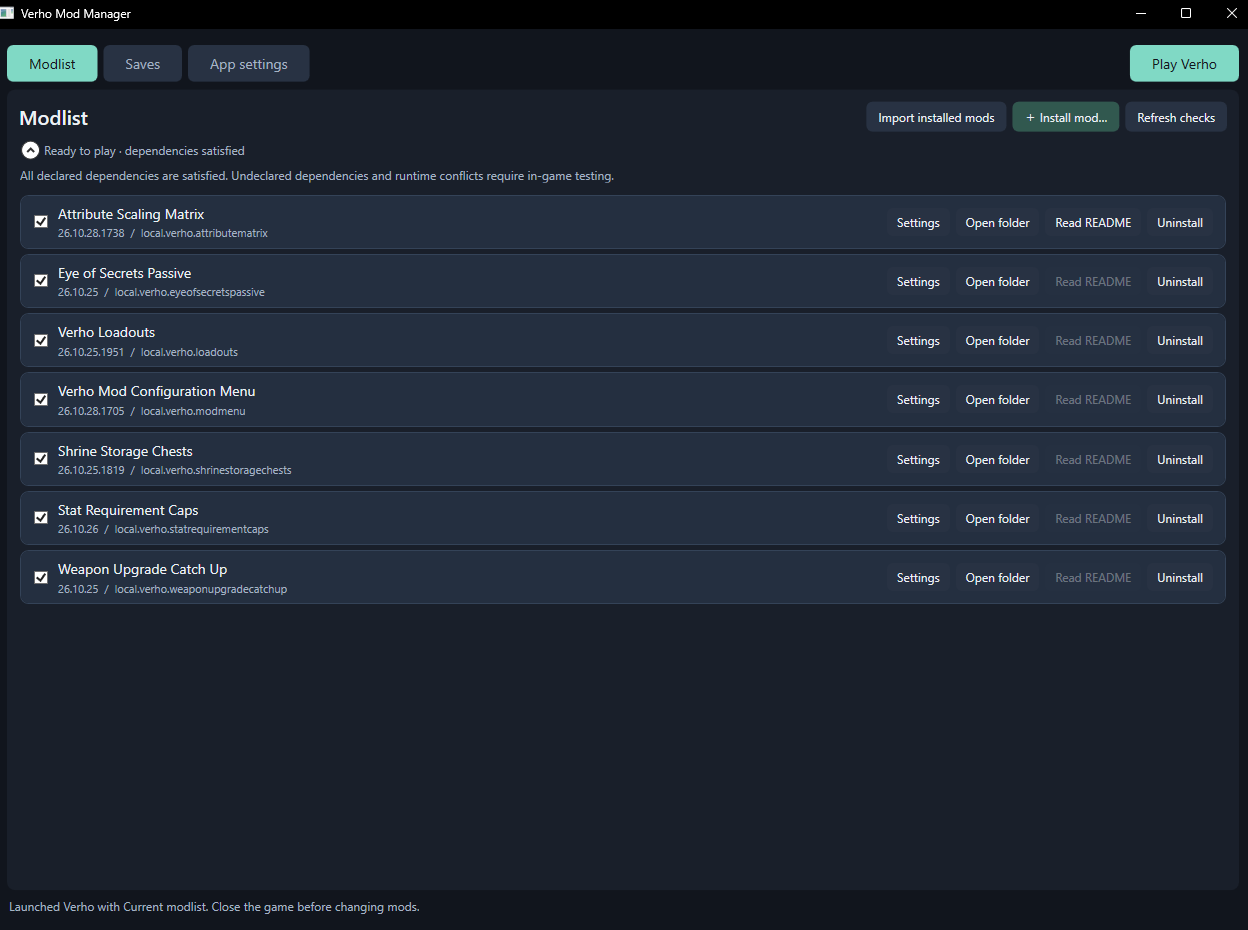 Verho Mod Manager