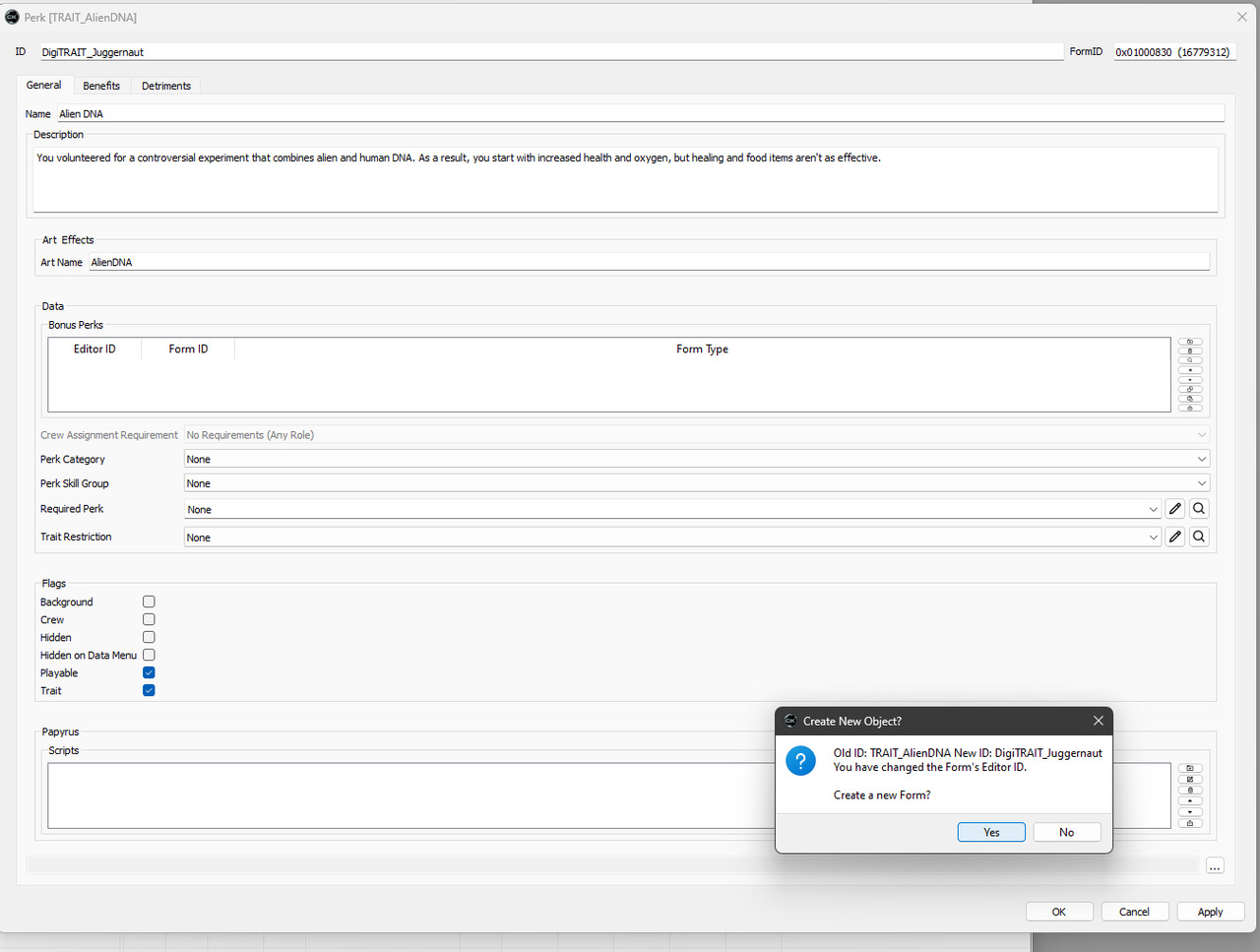 How to Create a Trait mod for Starfield — screenshot 5