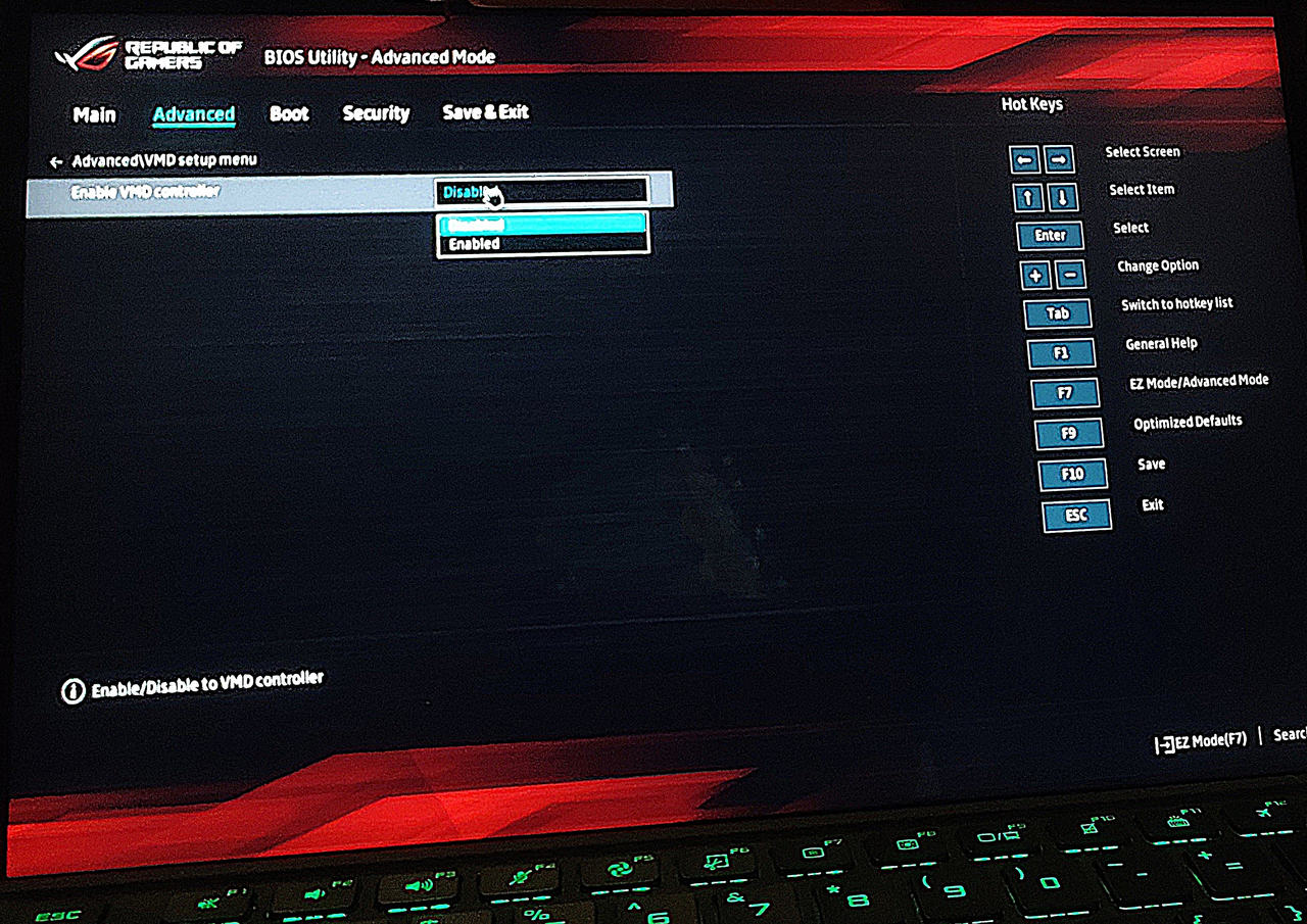 ASUS ROG Flow Z Windows Setup storage troubleshooting — screenshot 3