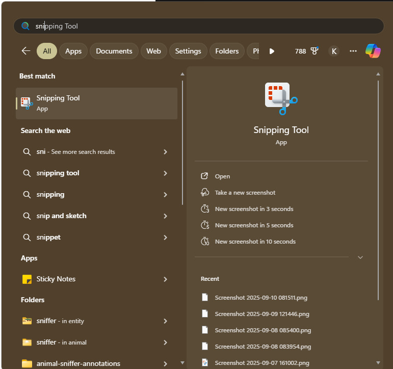 Screenshots on Windows with the Snipping Tool — screenshot 1